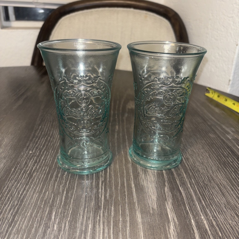 Coca Cola San Miguel Authentic 100% Recycled Glass Green Set Of 2